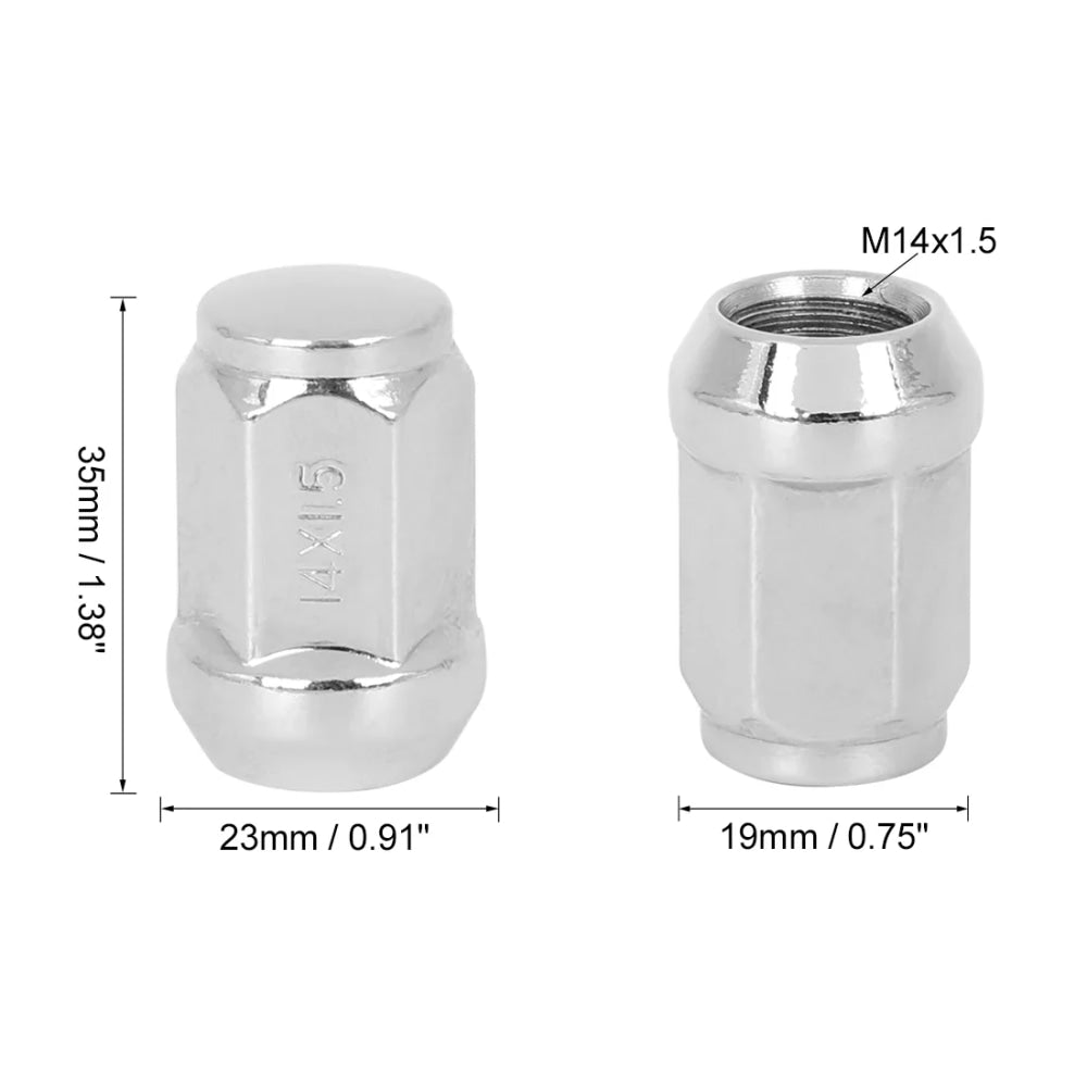 X Autohaux 4PCS Car Wheel Nut Caps Screw Bulge Acorn Cone Racing Bolt Head Cover Anti-Theft Lug Nuts Bolts M12/14x1.5 M12x1.25