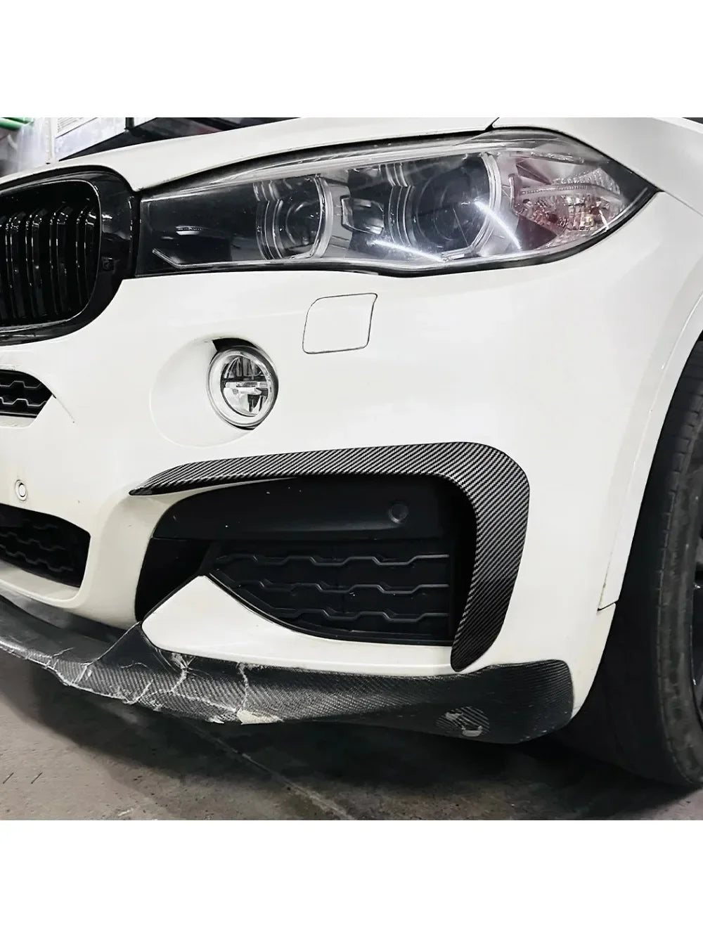 New Performance Gloss Black Front Bumper For BMW X6 F16 M Sport 2015 To 2019 ABS Splitter Lip Spoiler Diffuser By Body Kit
