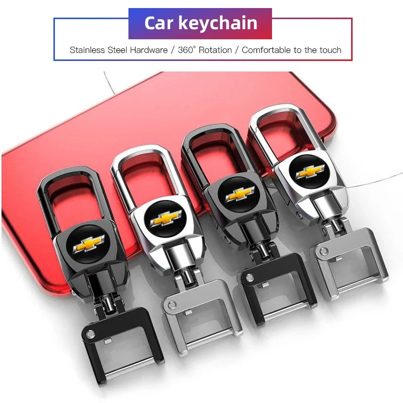 Metal Keychain Car Logo Keyring Pendant Auto Accessories For Chevrolet Cruze Onix Tracker Aveo Bolt Captiva Equinox Spark Tahoe