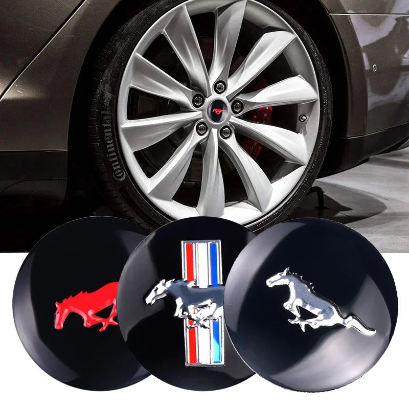 56mm Car Wheel Center Hub Cover Stickers Hub Decals For Ford Mustang Mondeo Focus Fusion Kuga Transit Edge Decoration Accesorios