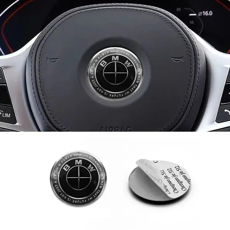 4.5cm Car Steering Wheel Center Emblem Sticker Badge For BMW 50th M E46 E90 E87 F30 F20 F10 G20 G30 X1 X3 X5 Interior Logo Decal