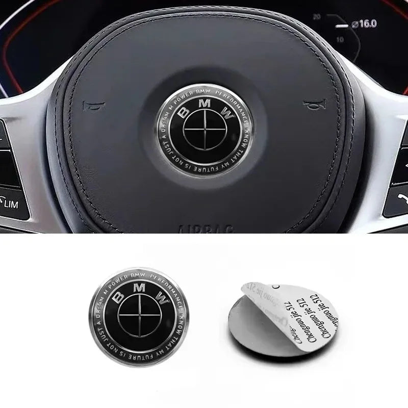 4.5cm Car Steering Wheel Center Emblem Sticker Badge For BMW 50th M E46 E90 E87 F30 F20 F10 G20 G30 X1 X3 X5 Interior Logo Decal