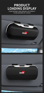 Car Eyewear Case Box Sunglasses Holder Sun Visor Storage Protective Frame Box Glasses Clip For Toyota GR Sport Rav4 Yaris Camry