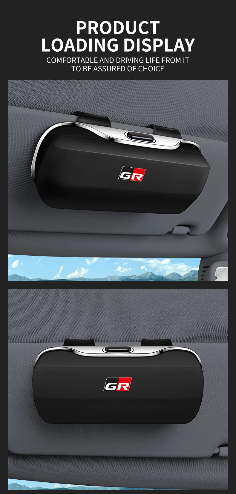 Car Eyewear Case Box Sunglasses Holder Sun Visor Storage Protective Frame Box Glasses Clip For Toyota GR Sport Rav4 Yaris Camry