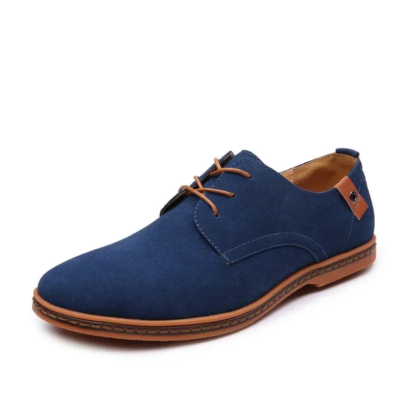 Zapatos de gamuza para hombre, zapatos de vestir de diseñador de lujo para hombre, zapatos clásicos cómodos para fiesta y boda, zapatos informales Oxford, zapatos planos de gran tamaño