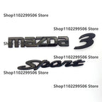 Mazda 3 sport glossy black ABS Car Front Grille Eemblem Rear Trunk Badge Sticker For 2008-2013 Mazda 3 Logo Accessories
