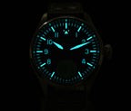 HRUODLAND Pilot Watch for Men BGW-9 Luminous Mechanical Wristwatch 316L Stainless Steel Sapphire Glass 10ATM Waterproof F016