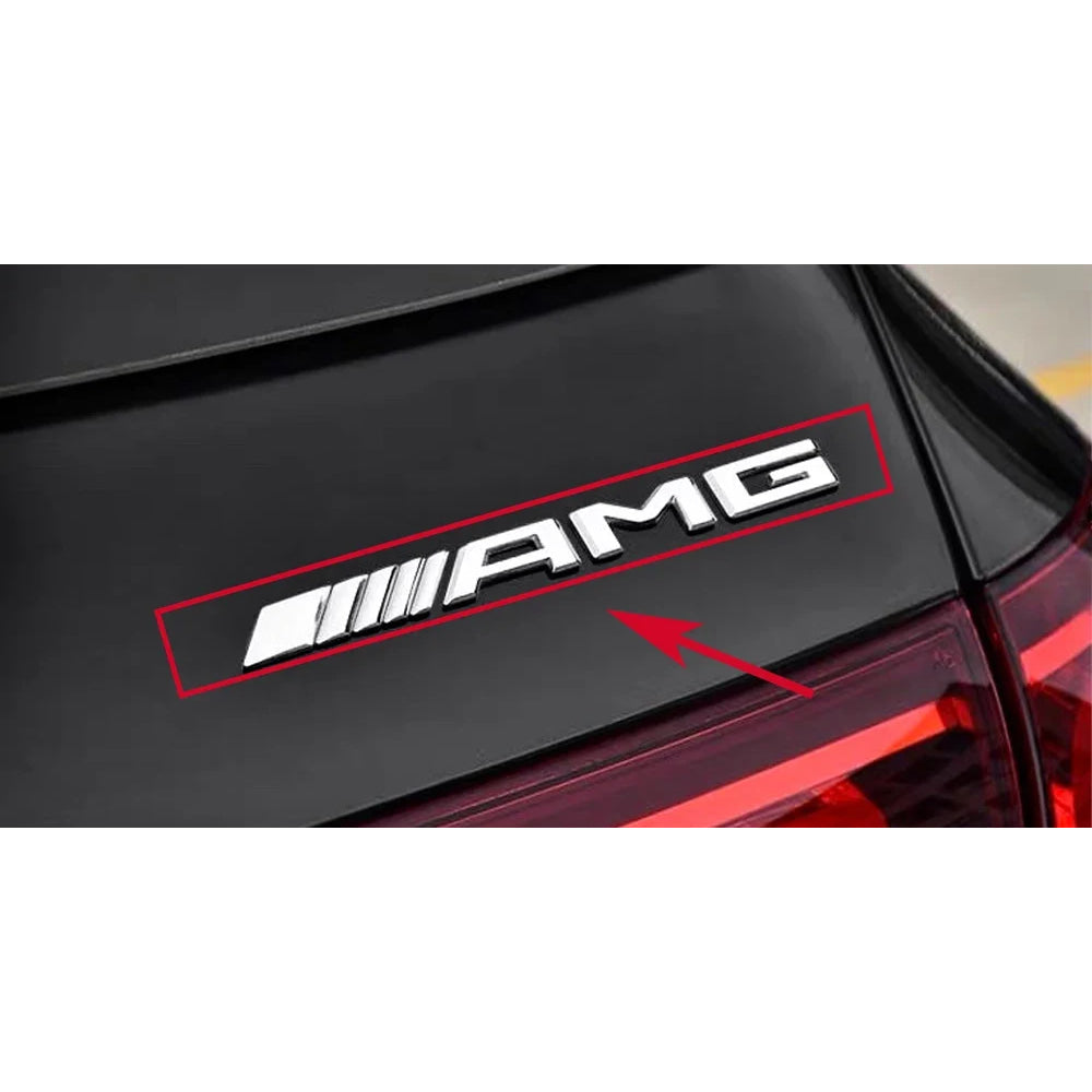 1pcs 3D Car Rear Trunk Emblem, Decal Letters Sticker, Mercedes Benz AMG A B C E G CLA W211 W203 W204 W210 W124 Accessories