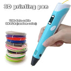 HOMEFISH Electronic 3D Printing Pen with 9M PLA Consumables High-Temperature 3D Graffiti Tool Intelligent Toy Gift