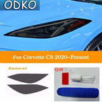 Car Headlight Protection Tint Film Smoke Black TPU Transparent Light Sticker For Chevrolet Corvette C7 C8 2014-On Accessories