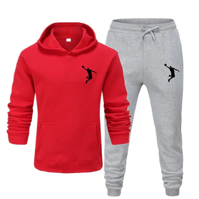 Sports Basketball Brand Sweatshirt Sweatpants Men Women 2 Pieces Sets Tracksuit Fashion Casual Hooded Sportswear Sudadera Hombre