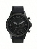 Fossil JR1354 Nate Chronograph Men Watch Black Leather 50mm Big Dial Military Sport Quartz Wristwatch Relogio Masculino