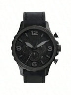 Fossil JR1354 Nate Chronograph Men Watch Black Leather 50mm Big Dial Military Sport Quartz Wristwatch Relogio Masculino