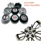 4pcs 67mm ( Clips 62mm ) Car Wheel Center Caps Wheel Hubcaps Rim Hub Dust Cover With Wolfsburg Logo Emblem Badge Car Accessories