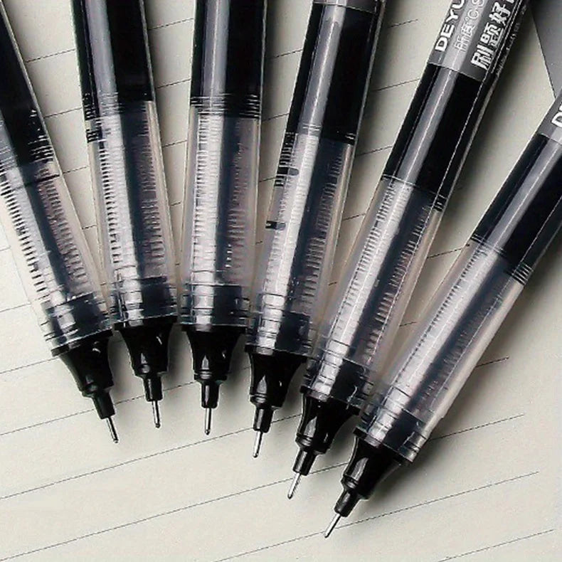 Bolígrafo líquido recto de secado rápido, bolígrafo de Gel de firma de 0,5mm, tinta negra y azul, 24 piezas, para escuela y oficina