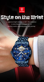 POEDAGAR Luxury Men Wristwatch Fashion Date Hollow Tourbillon Man Clock Automatic Mechanical Stainless Steel Men's Watches Reloj
