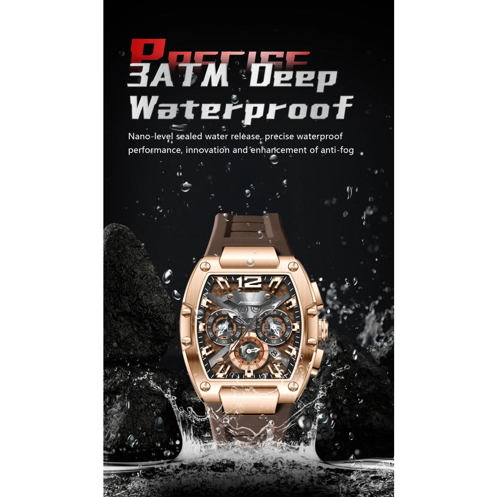 POEDAGAR Fashion Military Men's Watches Luminous Waterproof Date Sports Male Clock Chronograph Silicone Quartz Luxury Wristwatch