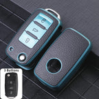 3 Buttons Key Case for Volkswagen Polo Tiguan Passat Golf Jetta Lavida Tpu Leather Protection Shell Bag For Skoda Octavia Seat