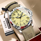 POEDAGAR Original Man Wristwatch Top Luxury Waterproof Luminous Date Week Watch For Men Quartz Sport Leather Men's Watches Reloj