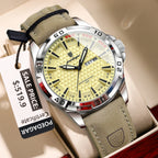 POEDAGAR Original Man Wristwatch Top Luxury Waterproof Luminous Date Week Watch For Men Quartz Sport Leather Men's Watches Reloj