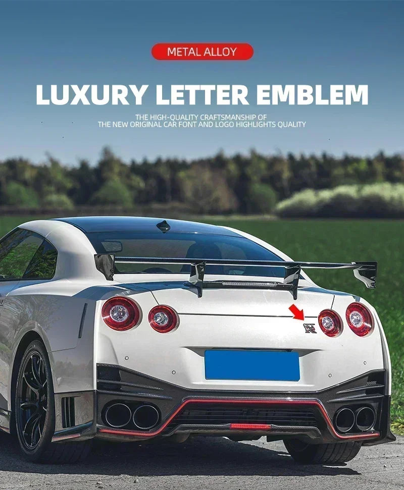 1pcs GTR Car Logo Emblem Metal Stickers R GT Decals Badge Labeling for Nissan Nismo GT-R, R32, R33, R34, R35, 370Z Accessories