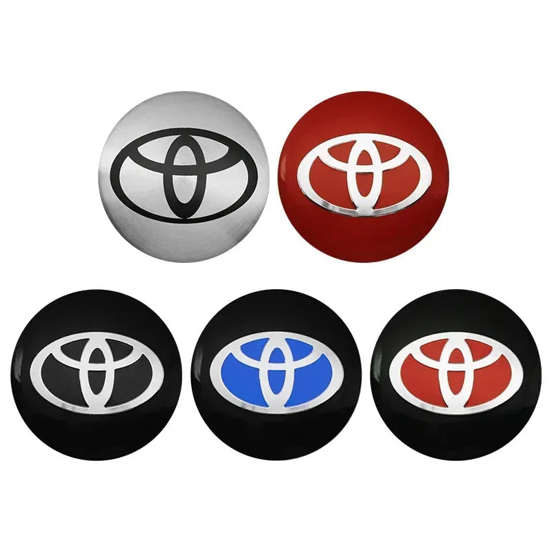 4pcs 56mm Car Styling Wheel Center Hub Caps Stickers Badge Emblem Decoration Decal For Toyota Corolla Auris Yaris CHR Rav4 Hilux