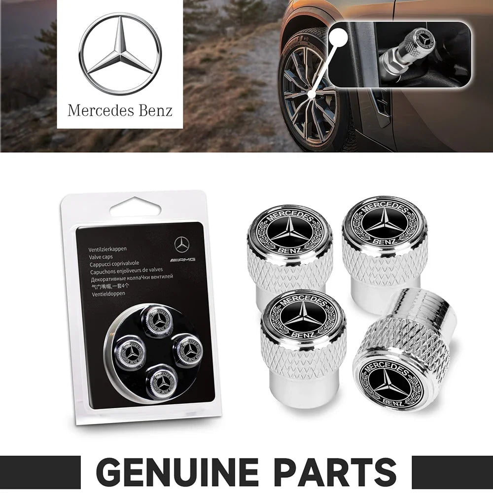 Car Wheel Stem Air Valve Cap Tire Dust Cover for Mercedes Benz W202 W203 W204 W208 W210 Accessories Interior Mouldings XSQMM-BEZ