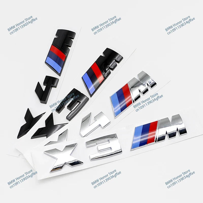 3D ABS For BMW M Logo X1 X2 X3 X4 X5 X6 X7 E84 E83 F39 F48 G01 Car Letter Rear Trunk Bumper Emblem Sticker Decal Badge Styling