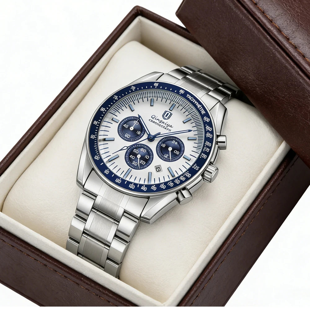 New Men Watch Calendar Business Quartz Watches Mens Top Brand Luxury Sport Waterproof Luminous Stainless Steel Man Wristwatches