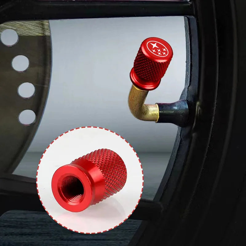 Wheel Tire Valves Tyre Stem for Subaru Impreza Forester Tribeca XV BRZ Air Caps car+accessories interior sticker decor styling