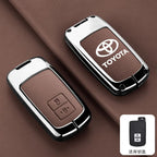 Leather Car Key Case Cover Protective Shell For Toyota Auris Camry RAV4 Avalon Yaris Verso 2012 2013 2014 2015 2016 2017 2018