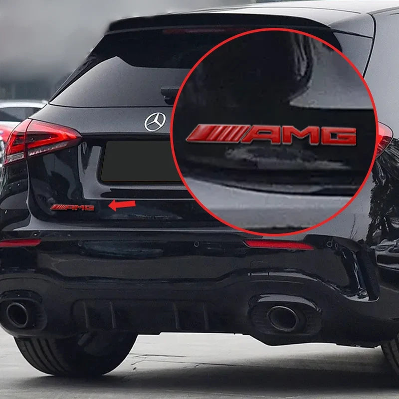 3D ABS Car AMG Logo Badge Rear Trunk Emblem Stickers Decal For Mercedes Benz AMG A B C E G W211 W203 W204 W210 W124 Accessories