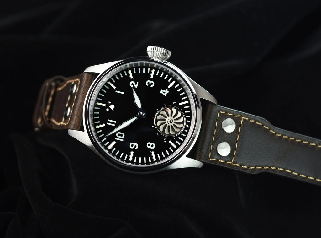 HRUODLAND Pilot Watch for Men BGW-9 Luminous Mechanical Wristwatch 316L Stainless Steel Sapphire Glass 10ATM Waterproof F016