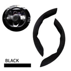 Universal Suede / Nappa Leather Car Steering Wheel Cover 38CM Breathable O/D Shape Protector Non-Slip Auto Interior Accessories