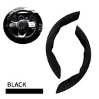 Universal Suede / Nappa Leather Car Steering Wheel Cover 38CM Breathable O/D Shape Protector Non-Slip Auto Interior Accessories
