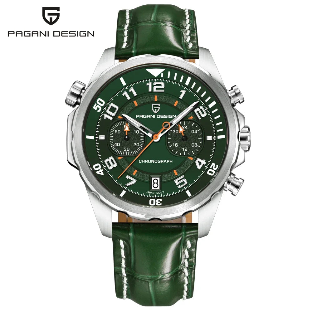 PAGANI DESIGN Watches 2026 New Strong Luminous Luxury Quartz Men Watch Fashion Leather Watch For Men Sapphire Glass Chronograph