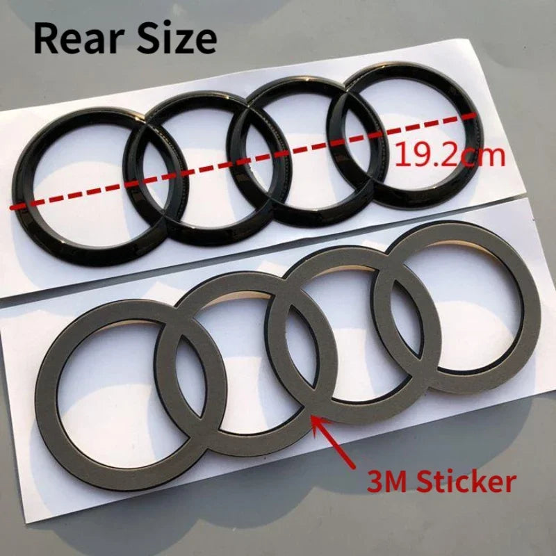 Modified Sticker for Audi RS3 2016 2017 2018 2019 2020 Sline Emblem ABS Glossy Black Silver Car Front Grille Rear Trunk Badge