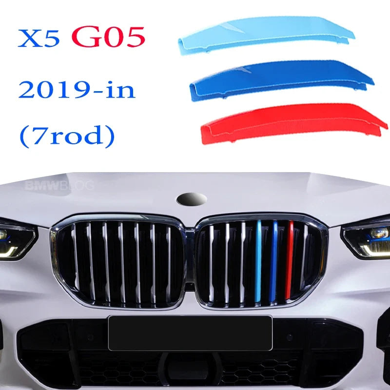 ABS Car Grille Trim Strip For BMW X1 X2 X3 X4 X5 X6 X7 E84 F48 F49 F39 E83 F25 G01 F26 G02 E70 F15 E53 G05 E71 E72 F16 G06 G07