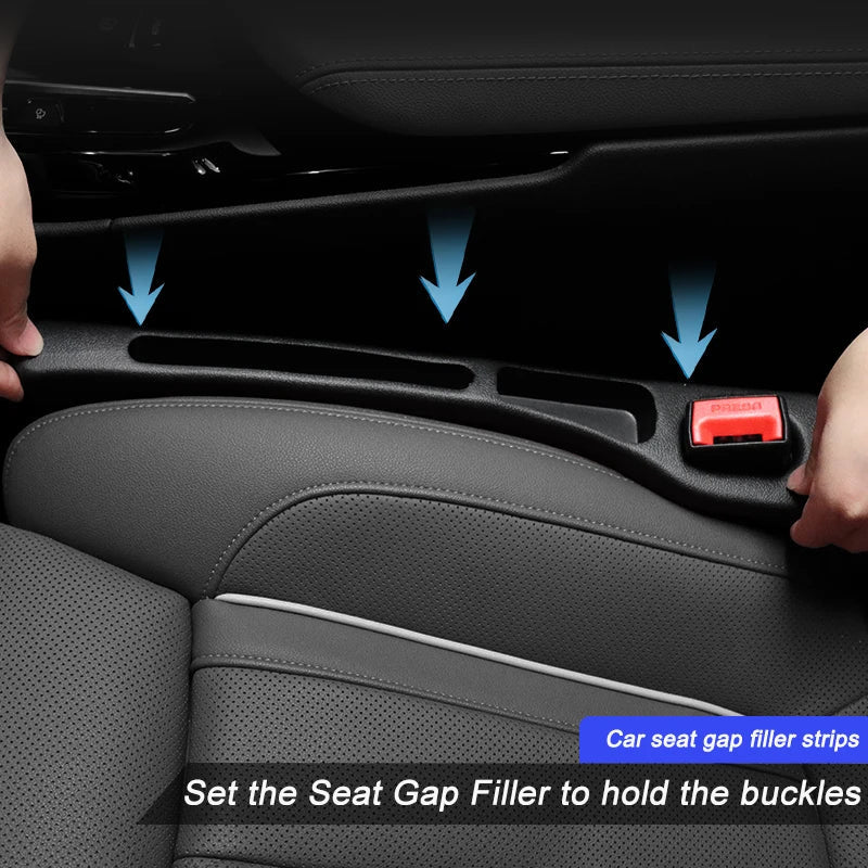 Tira de enchufe de costura lateral para asiento de coche, tira de relleno a prueba de fugas para todos los modelos de coche, billetera, soporte para teléfono, accesorios para coche, 2 uds.