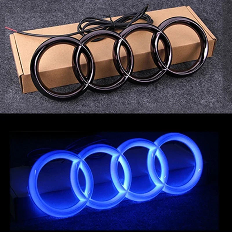 for Audi LED Logo Light Car Front Grille Badge Emblem Sticker A3 A4 A5 A6 Q5 RS5 A4L Q3 A8 Decals Auto Exterior Decoration