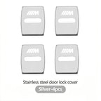 4Pcs Zinc Alloy  Car Door Lock Buckle Protection Cover Anti-Collision Shock Absorbing Cushion Stickers For BMW G80 G06 G07 G42 G