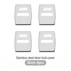 4Pcs Zinc Alloy  Car Door Lock Buckle Protection Cover Anti-Collision Shock Absorbing Cushion Stickers For BMW G80 G06 G07 G42 G