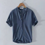 New Cotton Linen Shirts for Men Casual Shirts Lightweight  Short  Sleeve Henley Beach Shirts Hawaiian T Shirts for Men