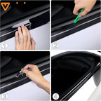 3/5/7/10CM Black Glossy Vinyl Stripes Car Tape Waterproof Window Trim Film for Hood Roof Pillar