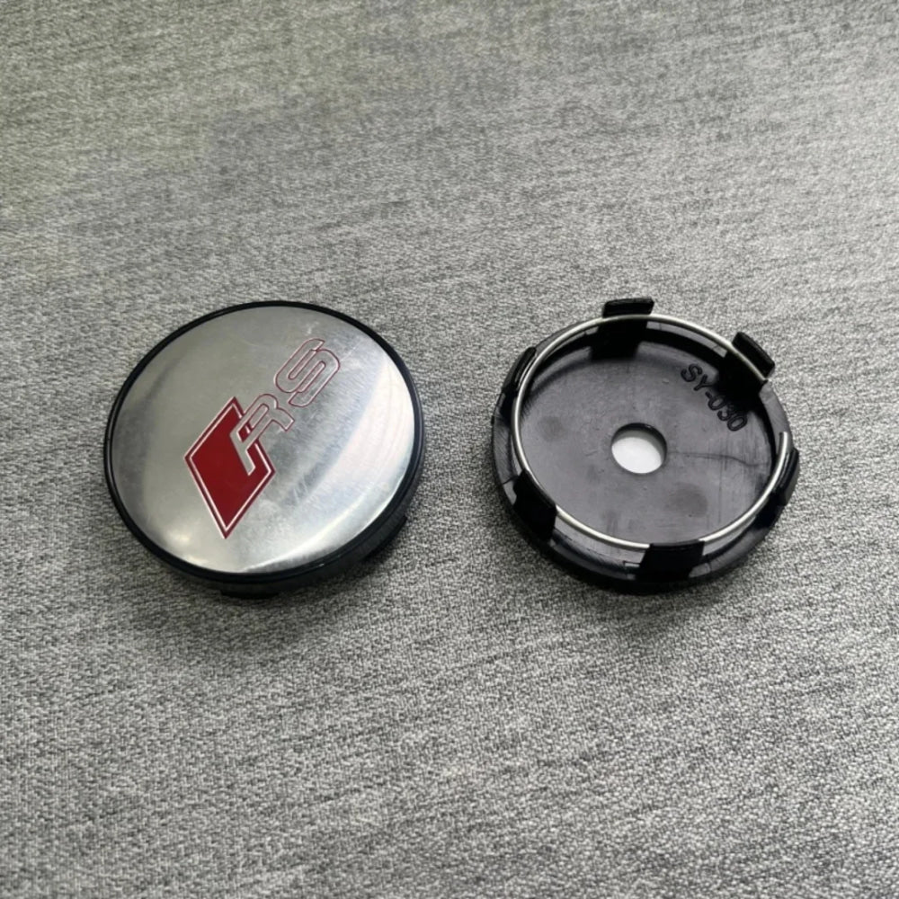 4Pcs 60mm Car Center Wheel Hub Cover Tire Cap For Audi Sline A1 A2 A3 A4 A5 A6 A7 A8 Q1 Q2 Q3 Q4 Q5 Q6 Q7 Q8 TT Auto Accessories