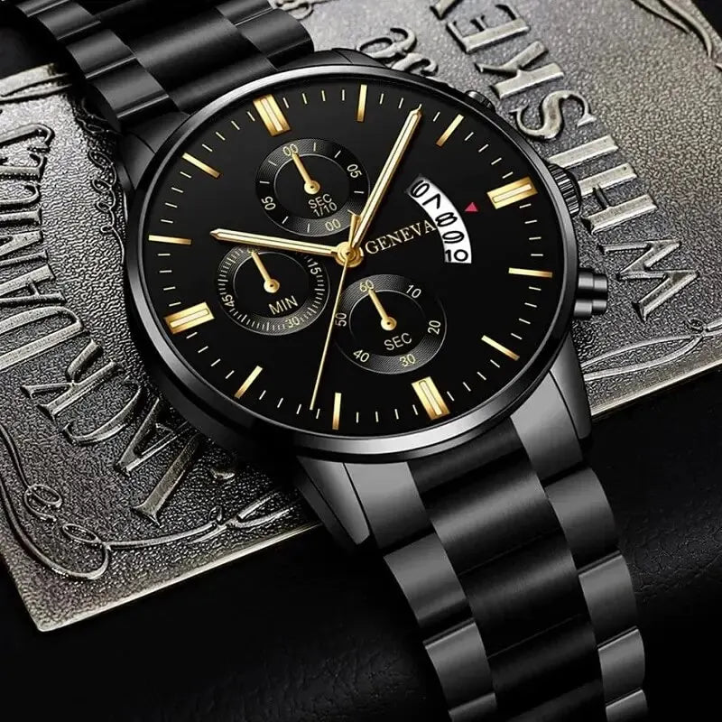 Reloj de pulsera de cuarzo con calendario de lujo de acero inoxidable a la moda para hombre, relojes de negocios para hombre, reloj Montre Homme