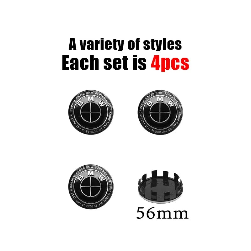 4Pc 68mm 56mm Car Rim Cover Wheel Hub Center Caps Badge Emblem Accessories For BMW E90 E60 F18 E46 F30 F20 M2 M5 M3 E87 M4 X3 X5
