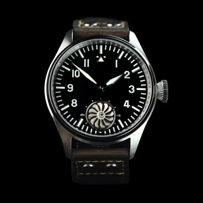 HRUODLAND Pilot Watch for Men BGW-9 Luminous Mechanical Wristwatch 316L Stainless Steel Sapphire Glass 10ATM Waterproof F016