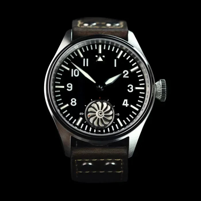 HRUODLAND Pilot Watch for Men BGW-9 Luminous Mechanical Wristwatch 316L Stainless Steel Sapphire Glass 10ATM Waterproof F016