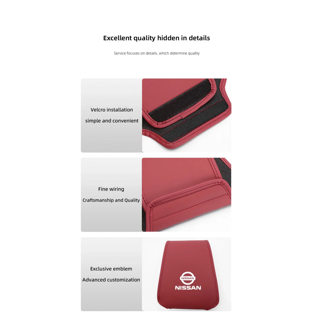 Leather Car Headrest Cover Front Rear Seat Pillow Protective Set For Nissan Sylphy N7 Teana Qashqai Note J10 J11 Navara Juke GTR